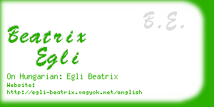 beatrix egli business card